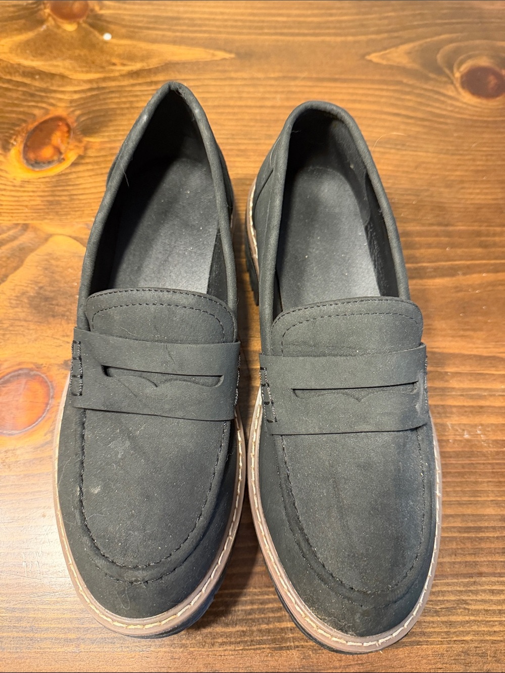 Women’s Black Suede Penny Loafers - Classic Slip-On Style